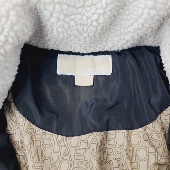 Michael Kors Women's Black Quilted Long Sleeve Sherpa Puffer Jacket Size M - Picture 10 of 14